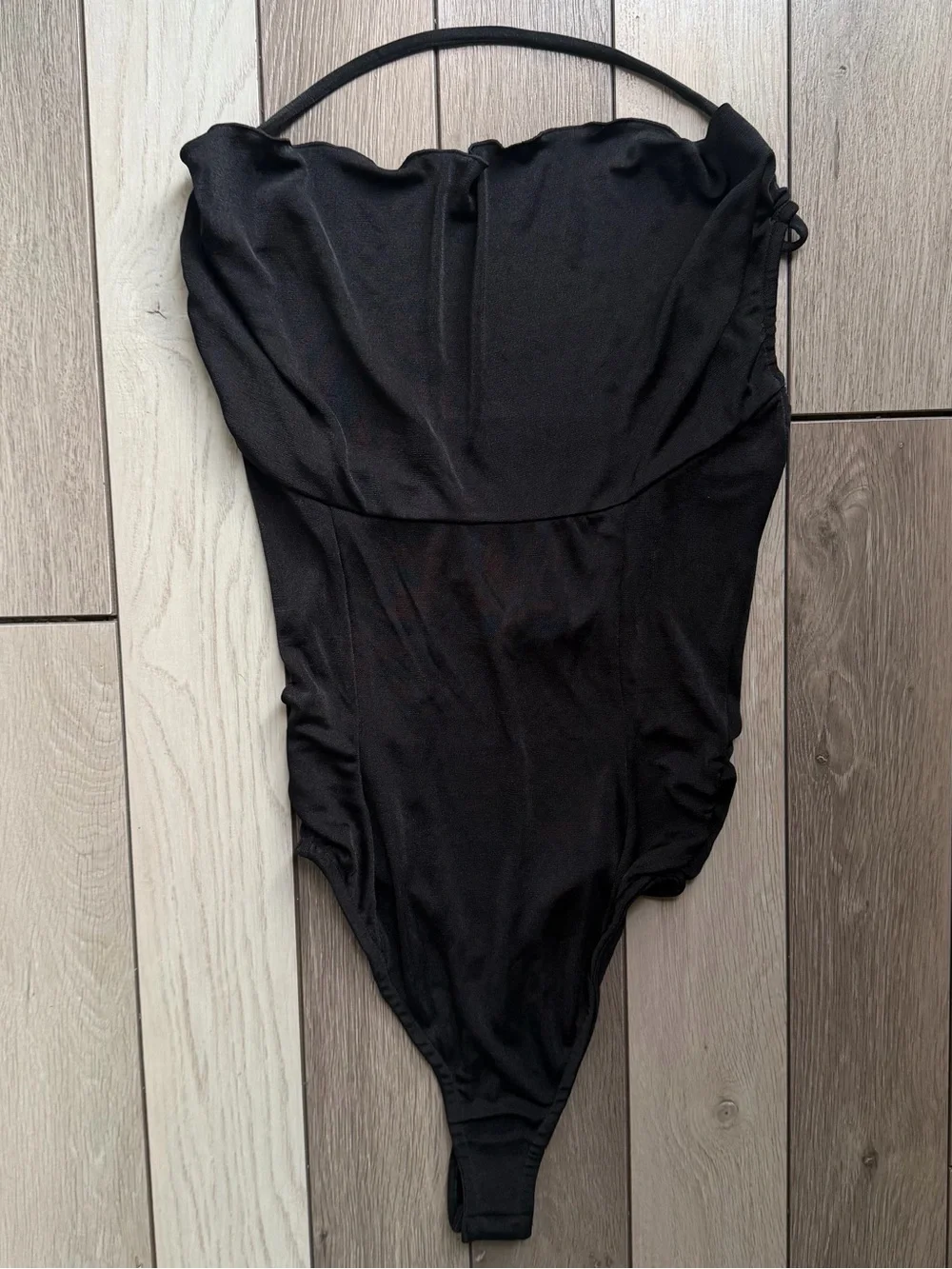 Free People Black Strapless Halter Bodysuit L